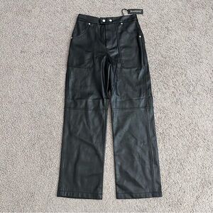 Anthropologie Blanknyc The Baxter Ribcage Straight Faux Leather Pants Womens 26